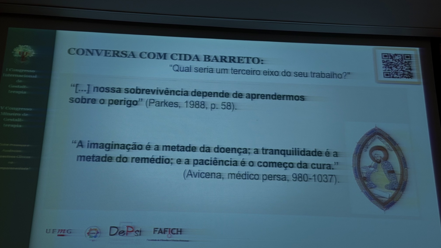 Slide da apresentação com reflexões sobre sobrevivência, perigo e paciência.